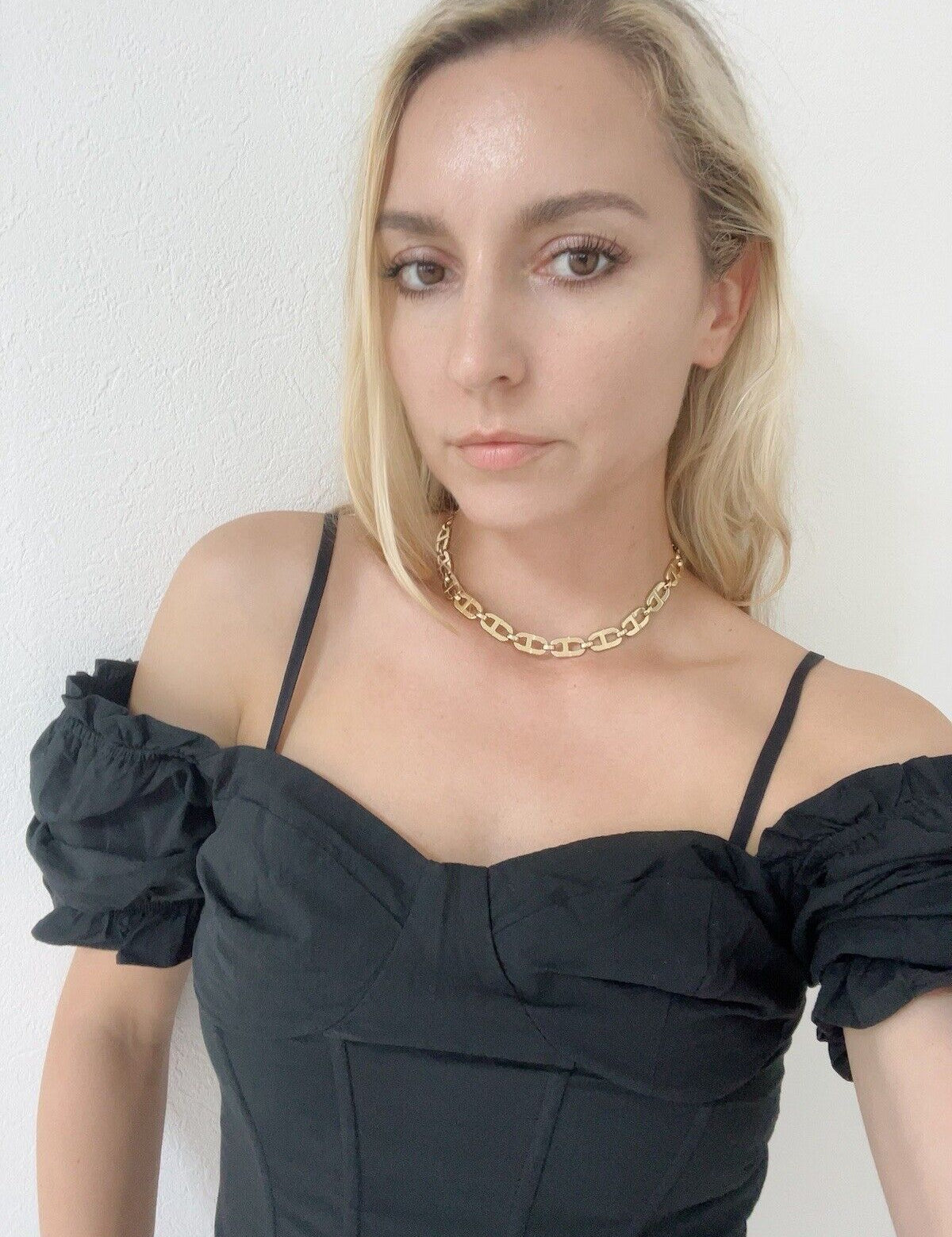 Christian Dior Vintage Chain Necklace, Gold Choker Necklace, CD Logo