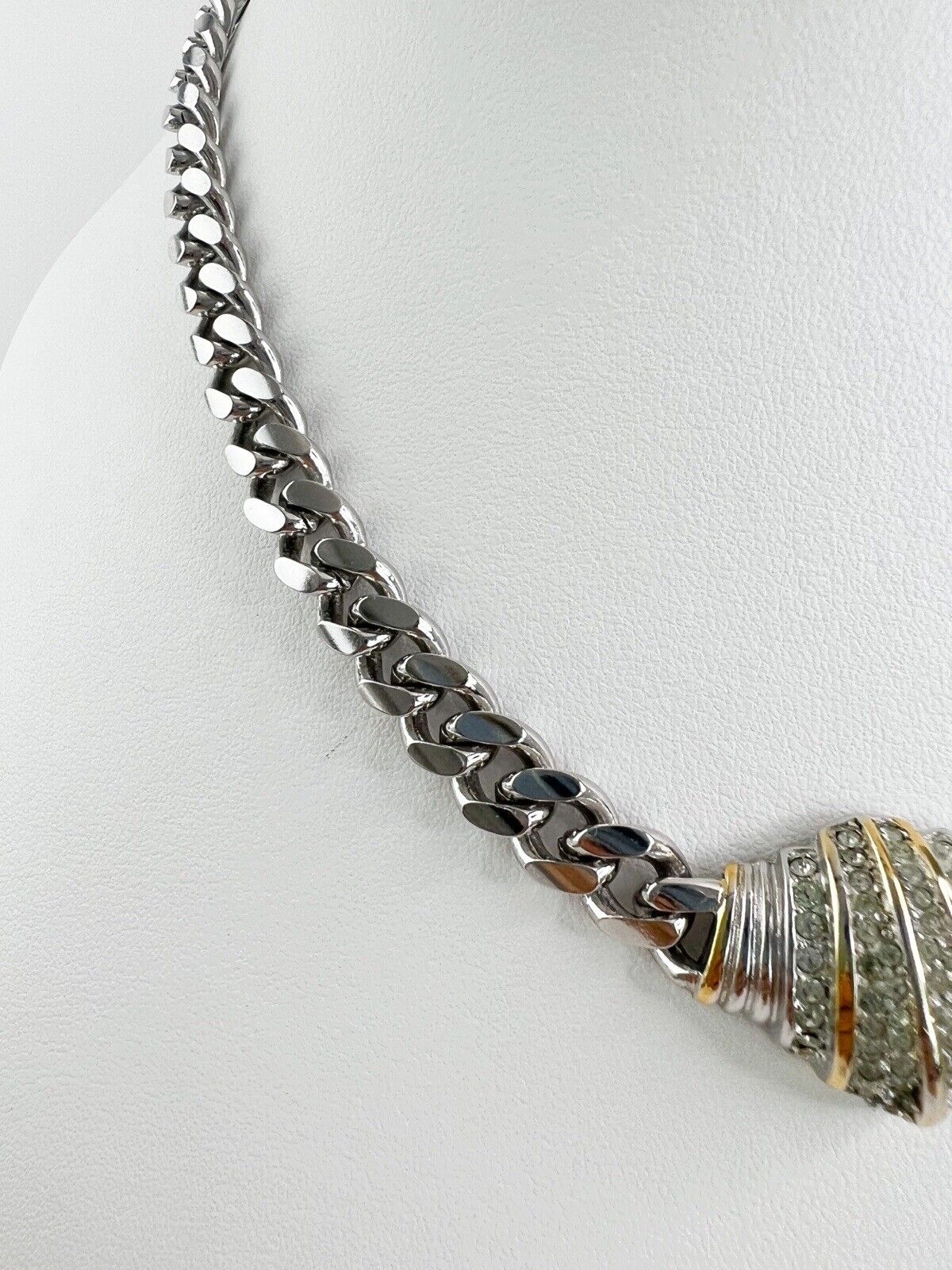 Christian Dior Vintage Necklace Choker Silver