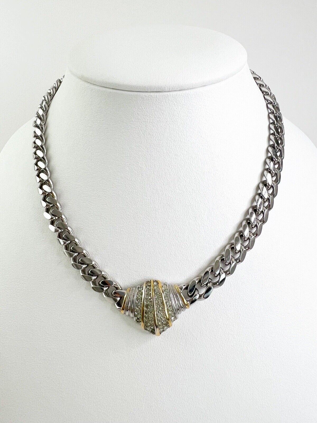 Christian Dior Vintage Necklace Choker Silver