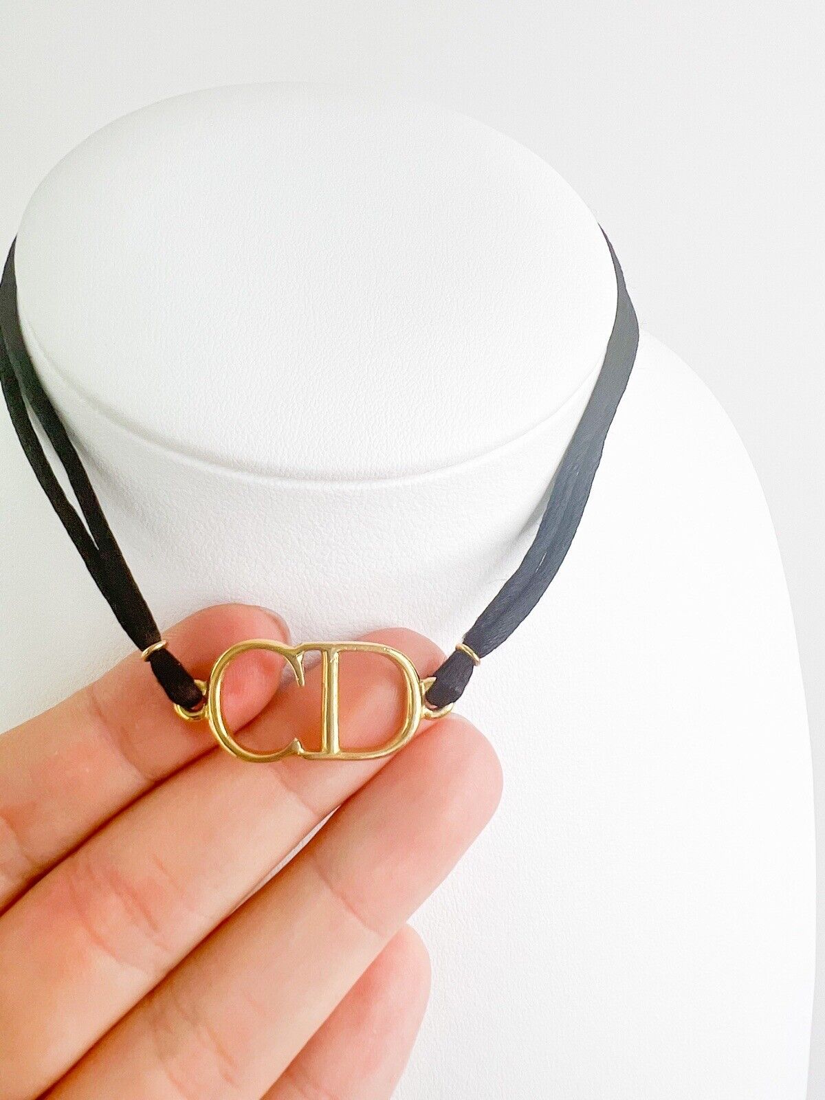 Christian Dior Vintage Necklace Gold Bracelet CD Logo