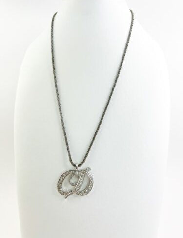 Vintage Christian Dior necklace,  CD Dior necklace, CD logo necklace, Choker Necklace Silver, Gift for her, Vintage Jewelry, Necklace Silver