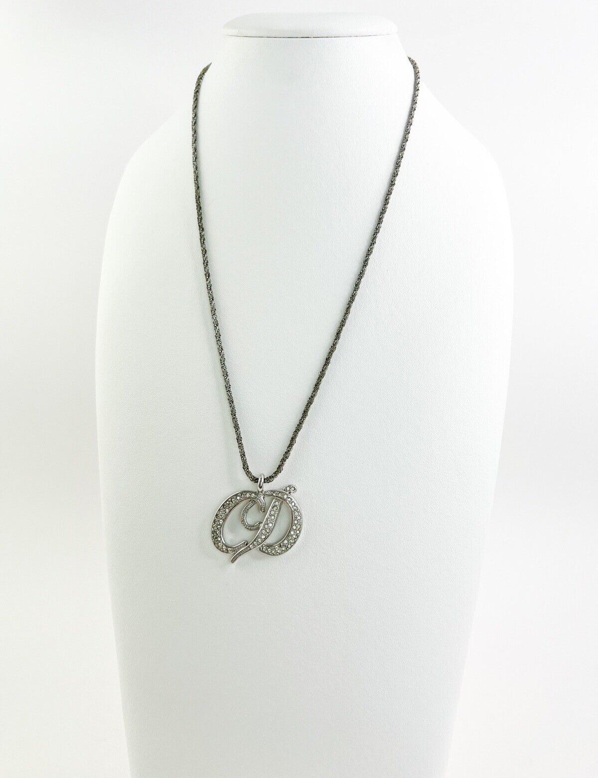 Vintage Christian Dior necklace,  CD Dior necklace, CD logo necklace, Choker Necklace Silver, Gift for her, Vintage Jewelry, Necklace Silver