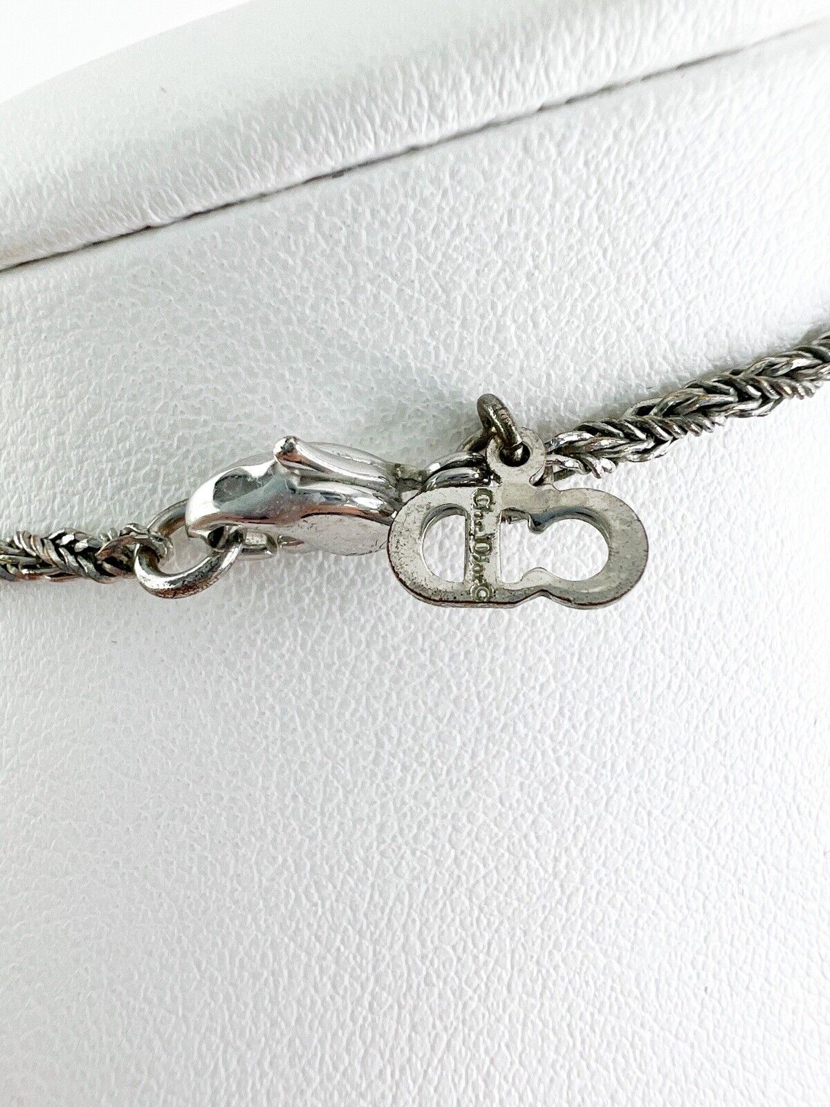 Vintage Christian Dior necklace,  CD Dior necklace, CD logo necklace, Choker Necklace Silver, Gift for her, Vintage Jewelry, Necklace Silver