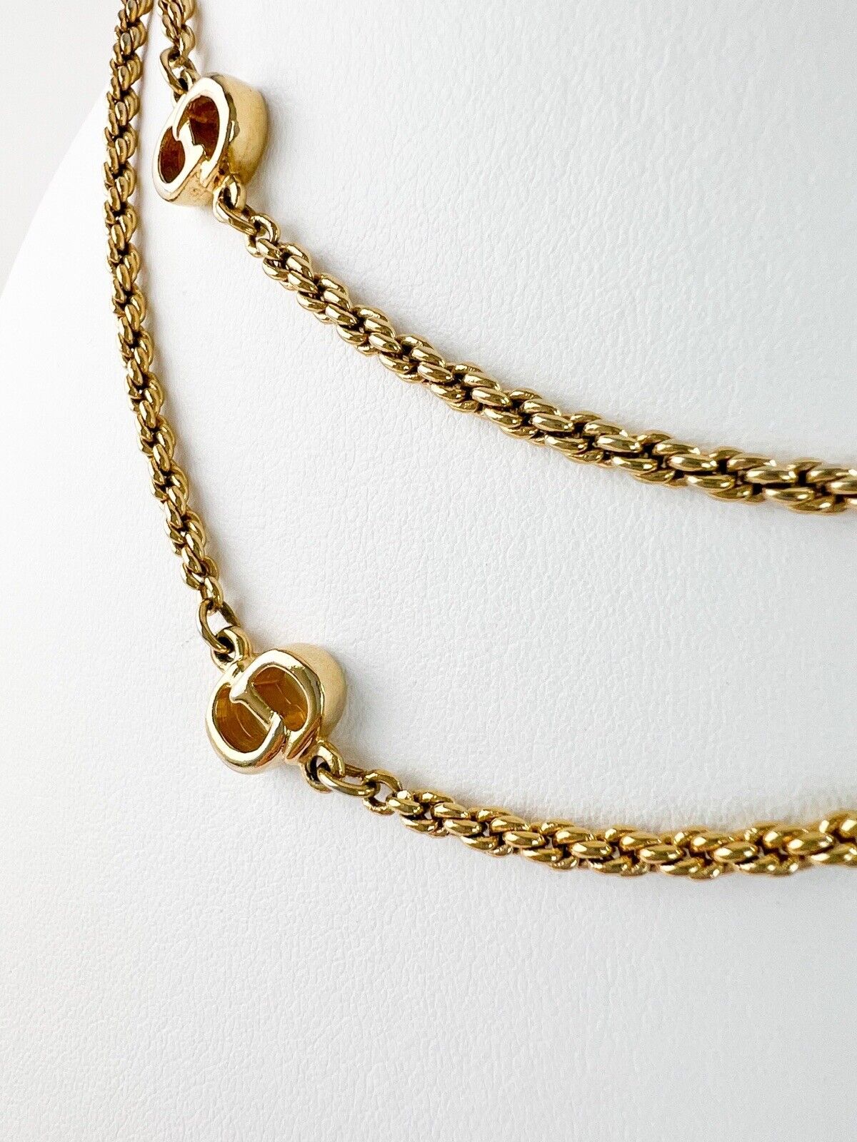 Vintage Christian Dior Necklace, Vintage Chain Necklace, Gold Tone Necklace, Vintage CD Logo Necklace, Jewelry for Women, Gift for her