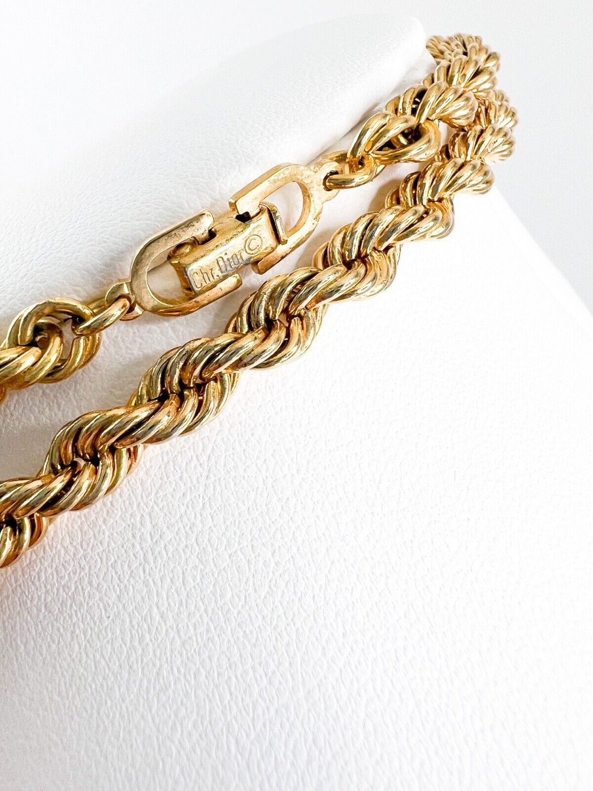 Christian Dior Vintage Necklace Gold, CD logo charm