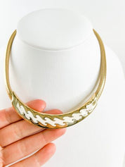 Vintage Christian Dior Necklace, Choker Necklace Gold, Vintage enamel necklace, Bridal Necklace, Charm Necklace, Jewelry for Women