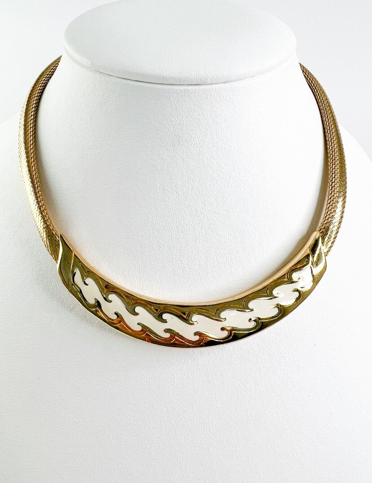 Vintage Christian Dior Necklace, Choker Necklace Gold, Vintage enamel necklace, Bridal Necklace, Charm Necklace, Jewelry for Women