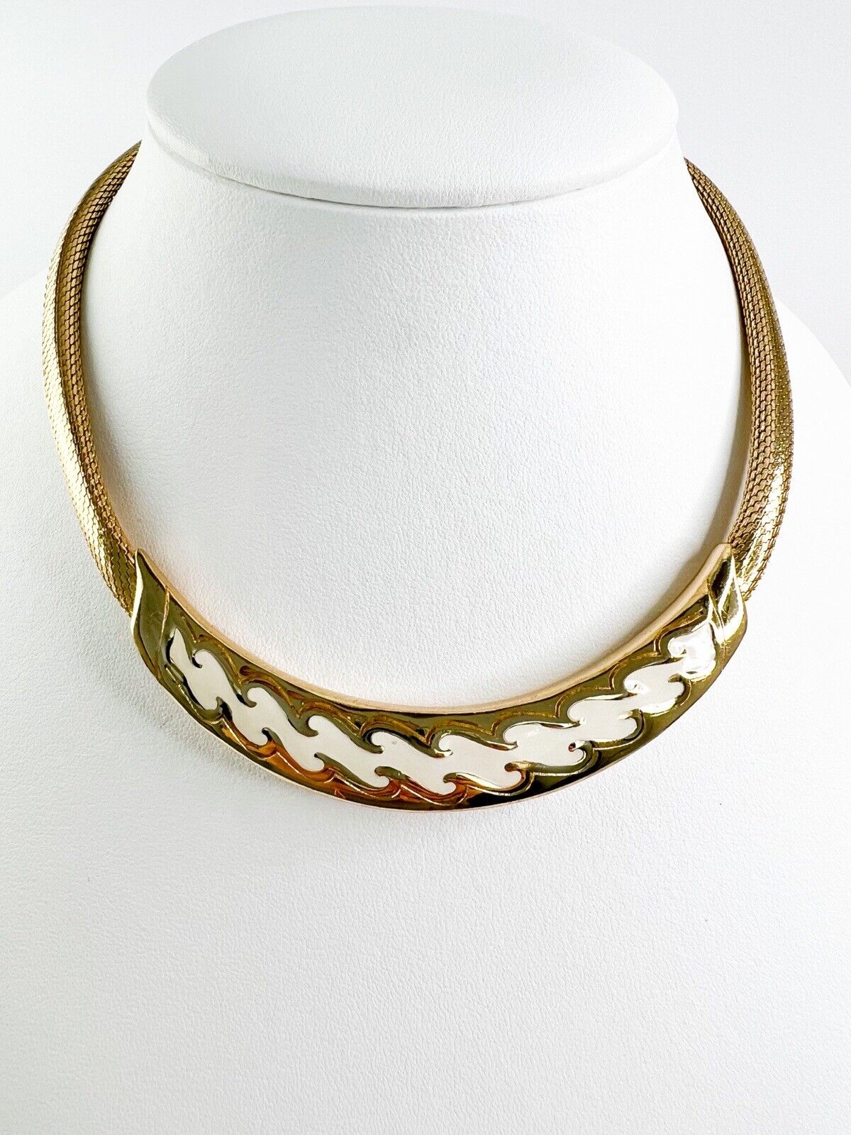 Vintage Christian Dior Necklace, Choker Necklace Gold, Vintage enamel necklace, Bridal Necklace, Charm Necklace, Jewelry for Women