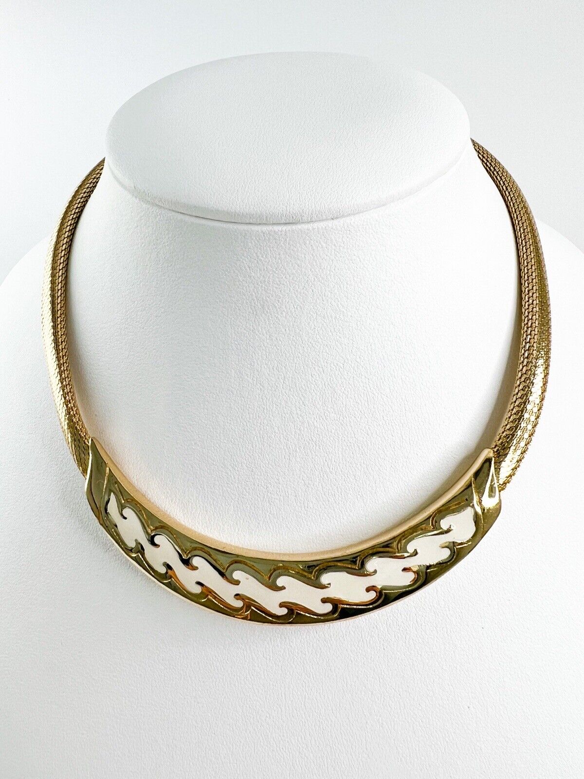 Vintage Christian Dior Necklace, Choker Necklace Gold, Vintage enamel necklace, Bridal Necklace, Charm Necklace, Jewelry for Women