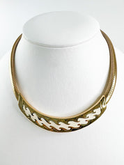 Vintage Christian Dior Necklace, Choker Necklace Gold, Vintage enamel necklace, Bridal Necklace, Charm Necklace, Jewelry for Women