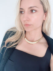 Vintage Christian Dior Necklace, Choker Necklace Gold, Vintage enamel necklace, Bridal Necklace, Charm Necklace, Jewelry for Women