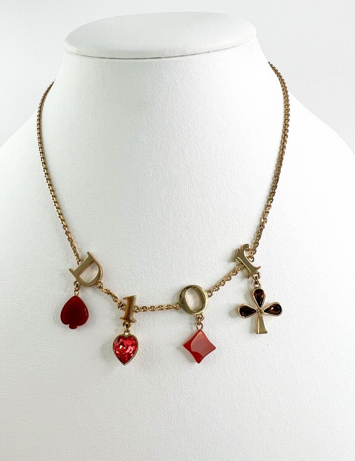 Vintage Christian Dior Necklace, Choker Necklace, Gold Tone Necklace, CD Logo Rhinestone, Jewelry for Women, Gift for her, Personalized Gift