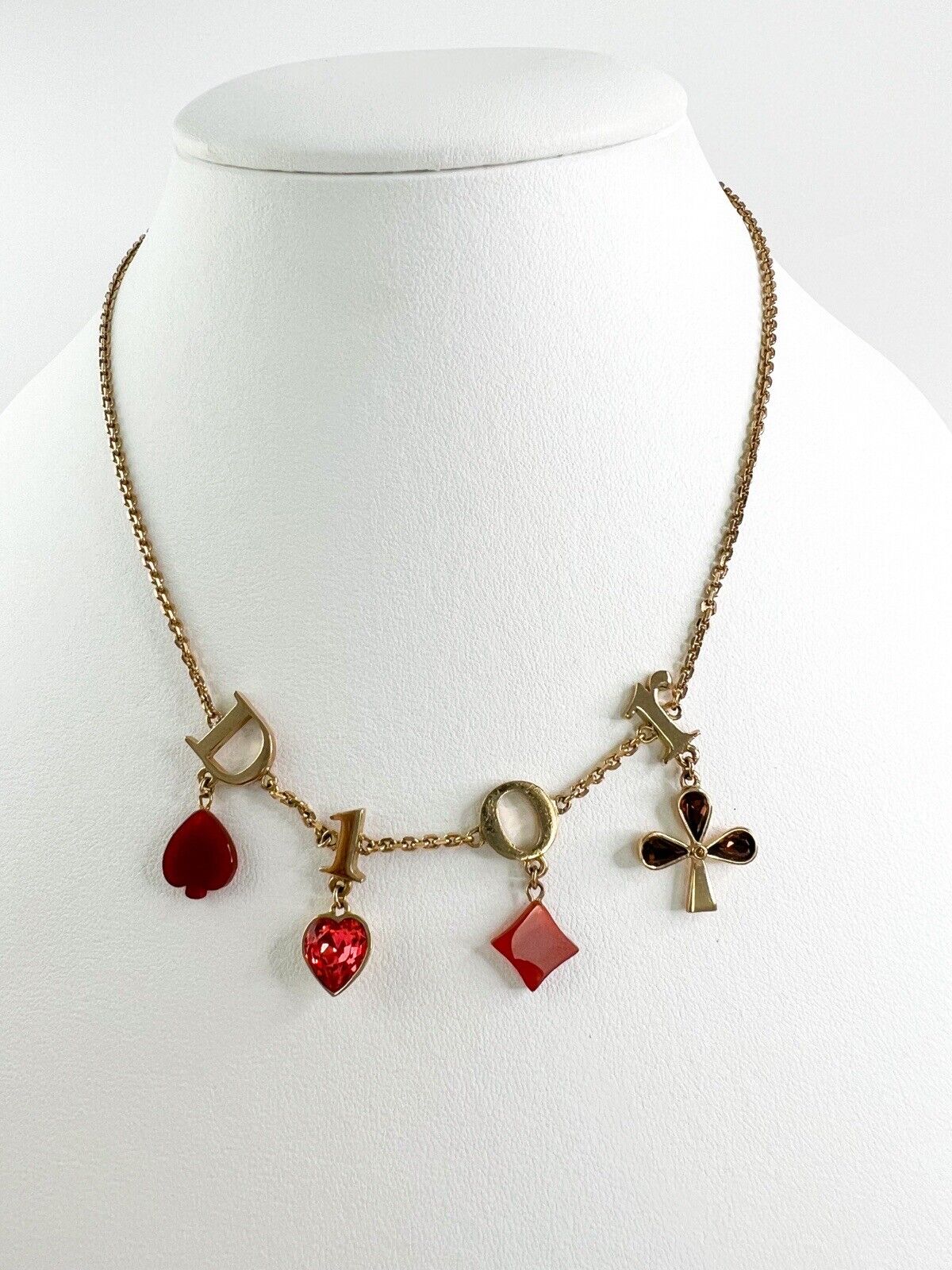 Vintage Christian Dior Necklace, Choker Necklace, Gold Tone Necklace, CD Logo Rhinestone, Jewelry for Women, Gift for her, Personalized Gift