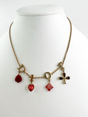 Vintage Christian Dior Necklace, Choker Necklace, Gold Tone Necklace, CD Logo Rhinestone, Jewelry for Women, Gift for her, Personalized Gift