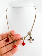 Vintage Christian Dior Necklace, Choker Necklace, Gold Tone Necklace, CD Logo Rhinestone, Jewelry for Women, Gift for her, Personalized Gift
