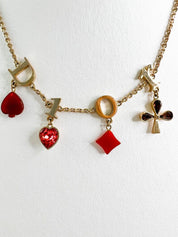 Vintage Christian Dior Necklace, Choker Necklace, Gold Tone Necklace, CD Logo Rhinestone, Jewelry for Women, Gift for her, Personalized Gift
