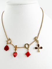 Vintage Christian Dior Necklace, Choker Necklace, Gold Tone Necklace, CD Logo Rhinestone, Jewelry for Women, Gift for her, Personalized Gift