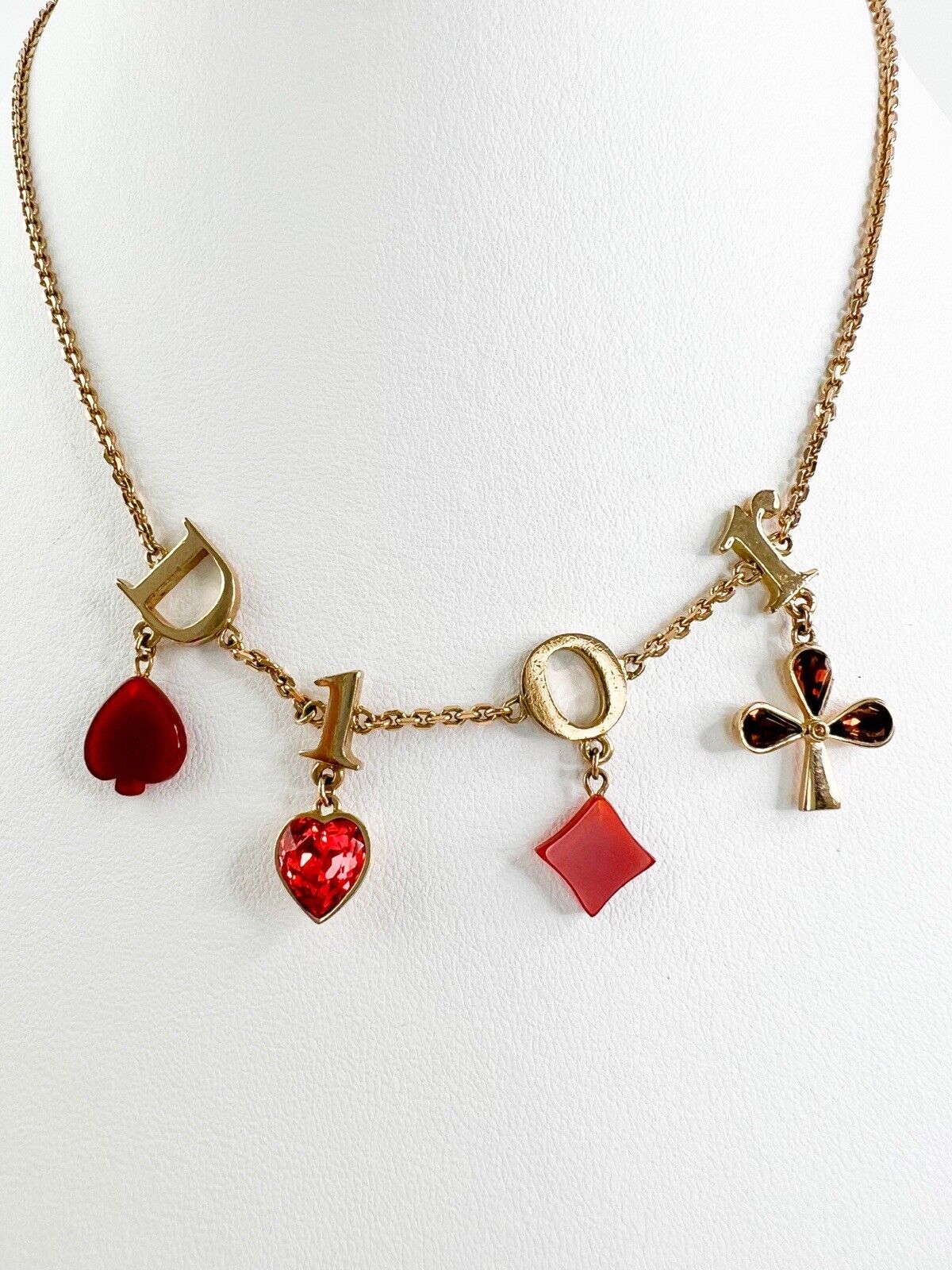 Vintage Christian Dior Necklace, Choker Necklace, Gold Tone Necklace, CD Logo Rhinestone, Jewelry for Women, Gift for her, Personalized Gift