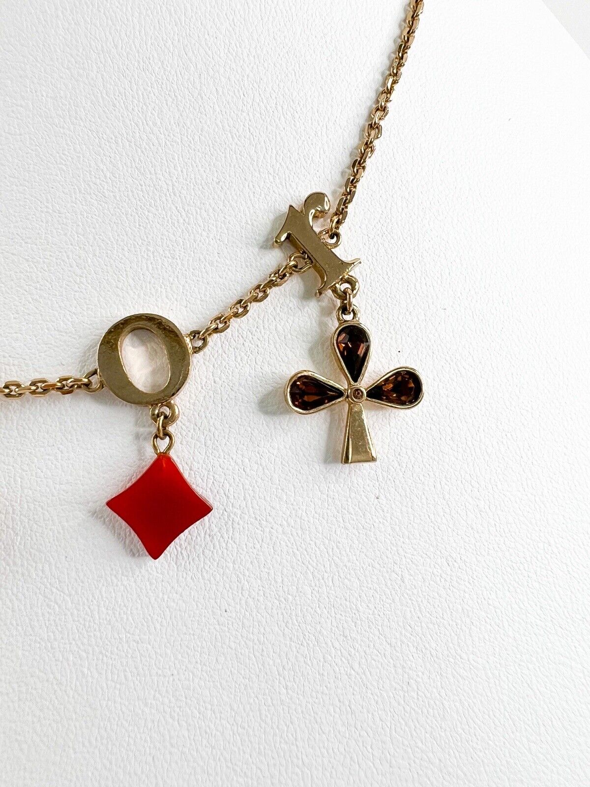 Vintage Christian Dior Necklace, Choker Necklace, Gold Tone Necklace, CD Logo Rhinestone, Jewelry for Women, Gift for her, Personalized Gift