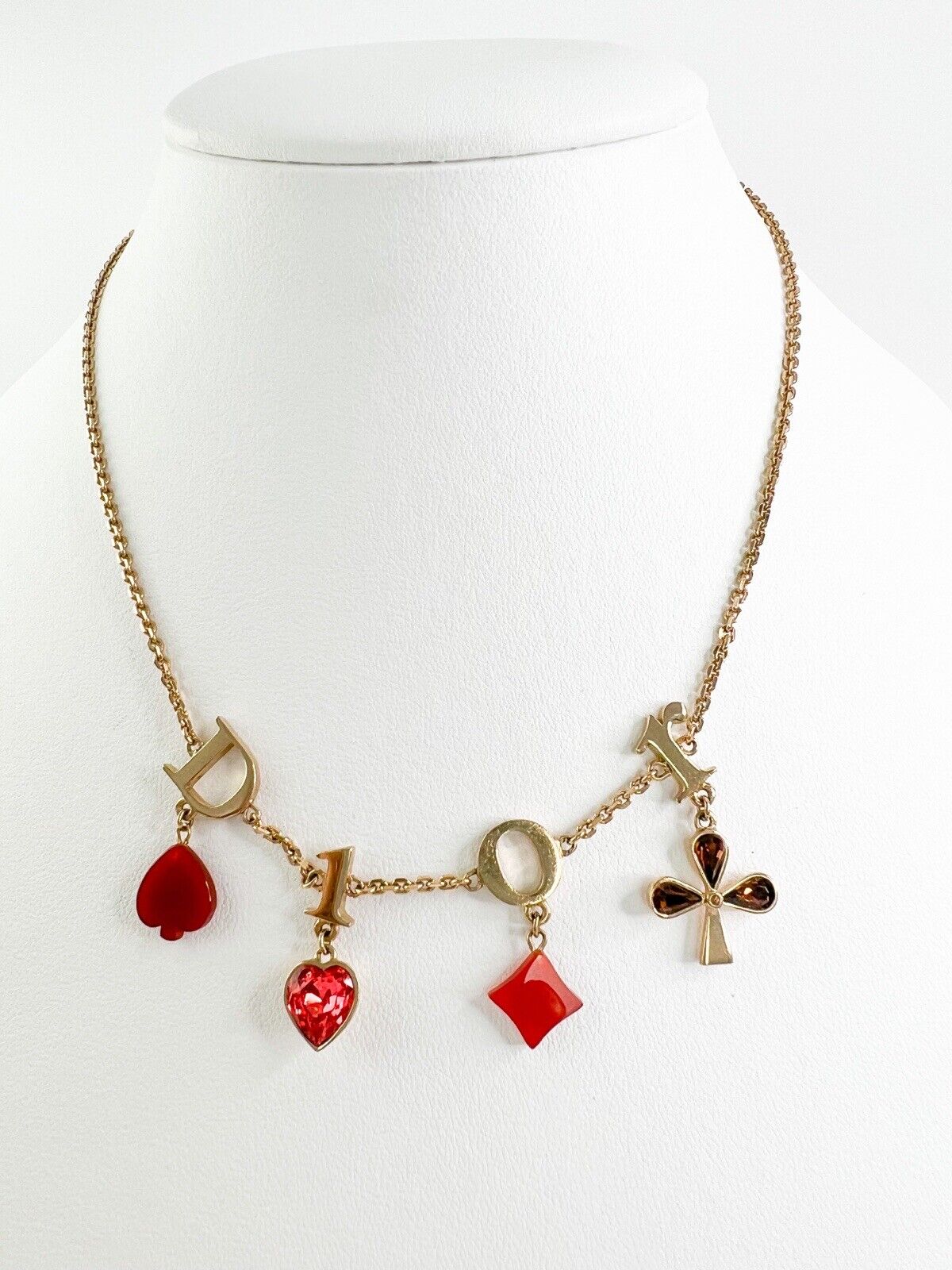 Vintage Christian Dior Necklace, Choker Necklace, Gold Tone Necklace, CD Logo Rhinestone, Jewelry for Women, Gift for her, Personalized Gift