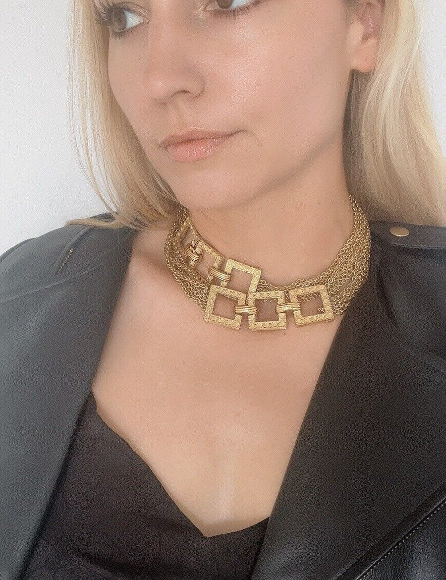 Vintage Christian Dior Necklace, Choker Necklace Gold, Vintage necklace , Bridal Jewelry, Wedding Jewelry, Jewelry for Women, Gift for her