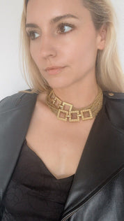 Vintage Christian Dior Necklace, Choker Necklace Gold, Vintage necklace , Bridal Jewelry, Wedding Jewelry, Jewelry for Women, Gift for her