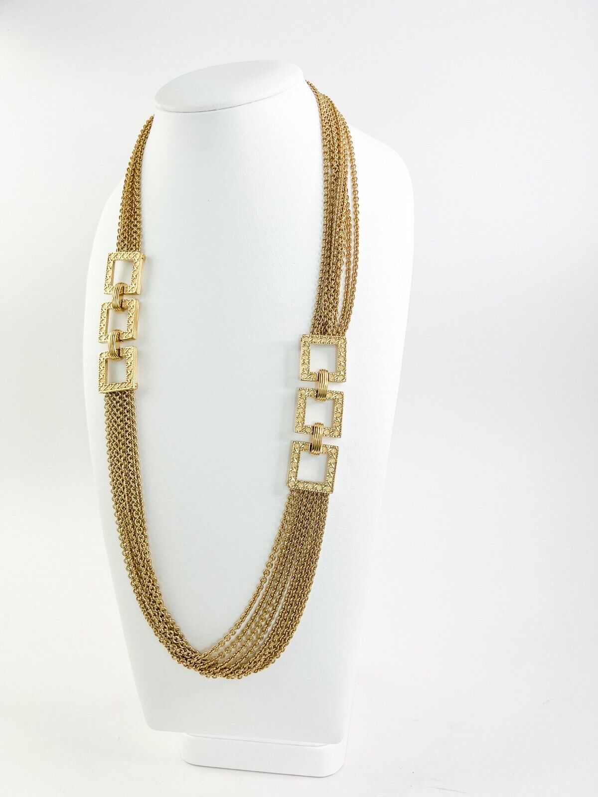 【SOLD OUT】Christian Dior Vintage Gold Tone Multi-strand Necklace Diorama