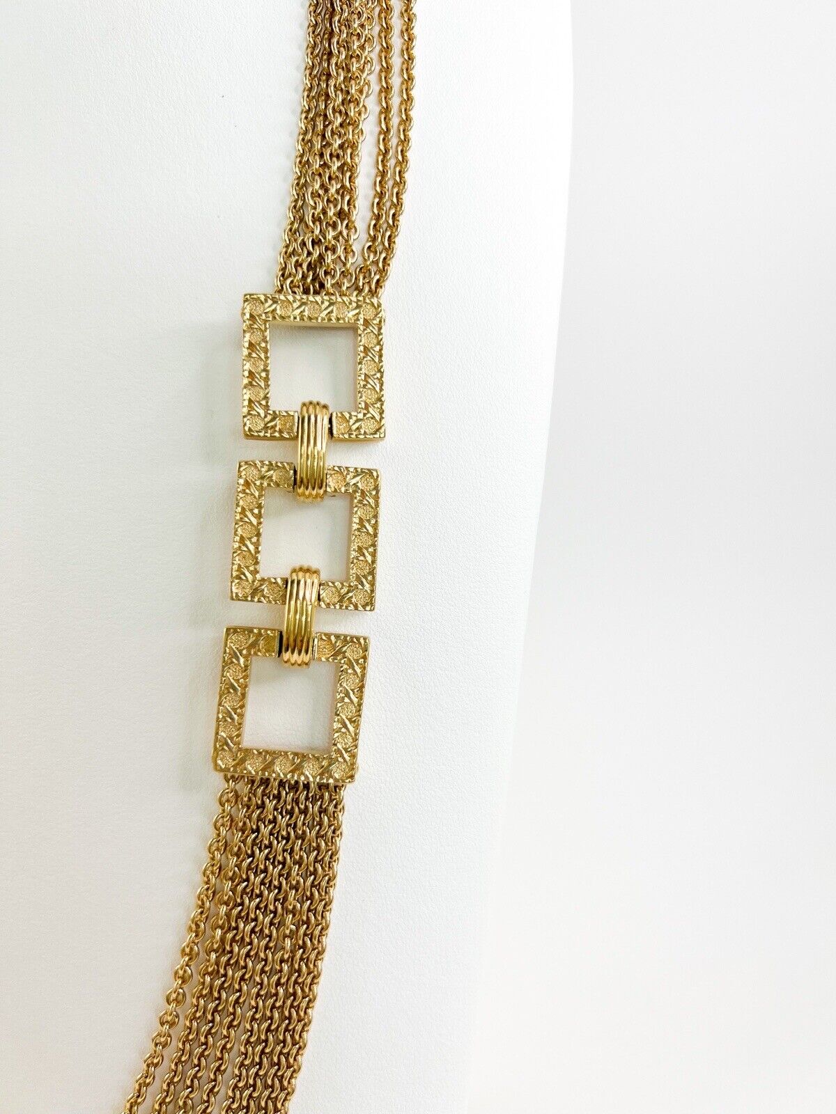 【SOLD OUT】Christian Dior Vintage Gold Tone Multi-strand Necklace Diorama