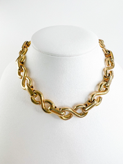 Vintage Christian Dior Necklace, Gold Tone Choker Necklace, Chain Necklace, Logo Necklace, Vintage Jewelry Gold, Christian Dior Germany 1972