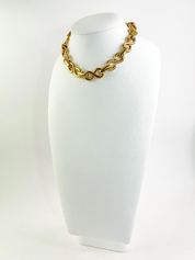 Vintage Christian Dior Necklace, Gold Tone Choker Necklace, Chain Necklace, Logo Necklace, Vintage Jewelry Gold, Christian Dior Germany 1972