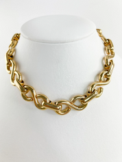 Vintage Christian Dior Necklace, Gold Tone Choker Necklace, Chain Necklace, Logo Necklace, Vintage Jewelry Gold, Christian Dior Germany 1972