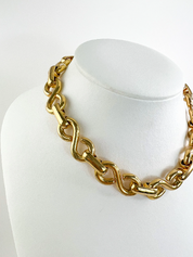 Vintage Christian Dior Necklace, Gold Tone Choker Necklace, Chain Necklace, Logo Necklace, Vintage Jewelry Gold, Christian Dior Germany 1972