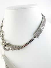 Vintage Christian Dior HARDCORE Necklace, Silver Tone Chain Necklace, Rare JOHN GALLIANO, Vintage Costume Jewelry, Jewelry for women