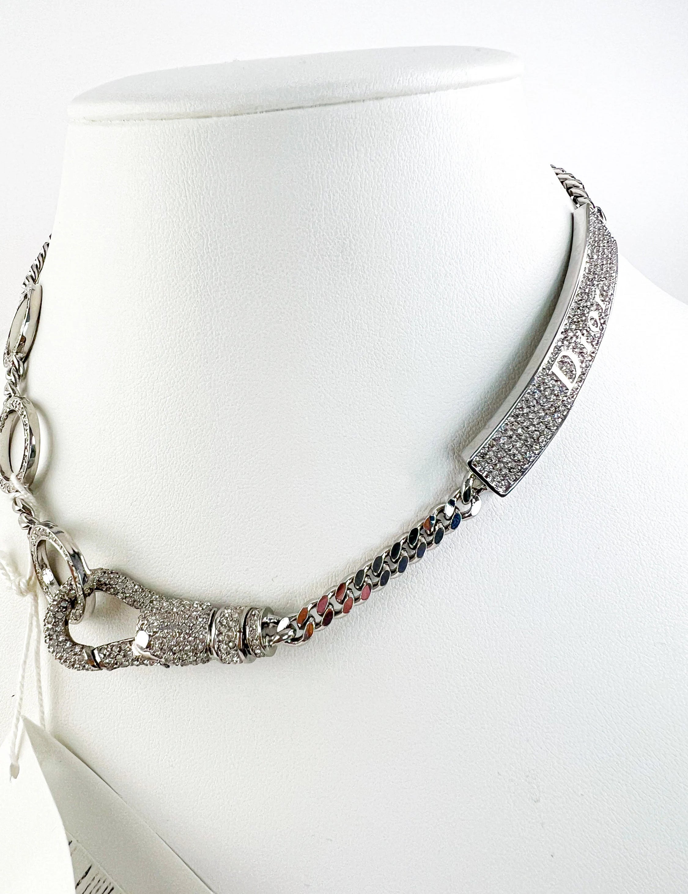 Vintage Christian Dior HARDCORE Necklace, Silver Tone Chain Necklace, Rare JOHN GALLIANO, Vintage Costume Jewelry, Jewelry for women