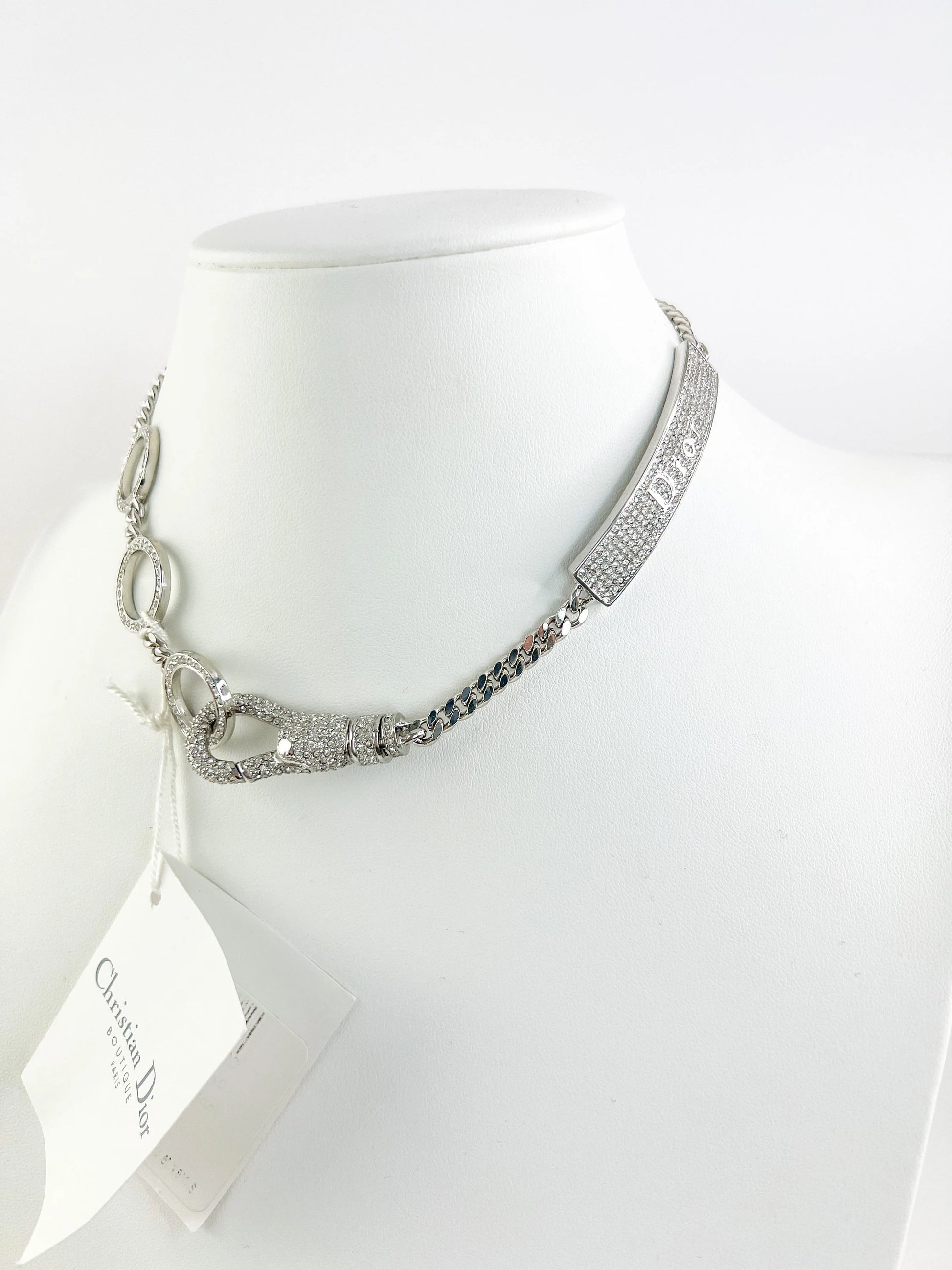 Vintage Christian Dior HARDCORE Necklace, Silver Tone Chain Necklace, Rare JOHN GALLIANO, Vintage Costume Jewelry, Jewelry for women