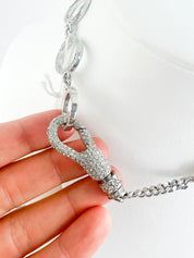 Vintage Christian Dior HARDCORE Necklace, Silver Tone Chain Necklace, Rare JOHN GALLIANO, Vintage Costume Jewelry, Jewelry for women