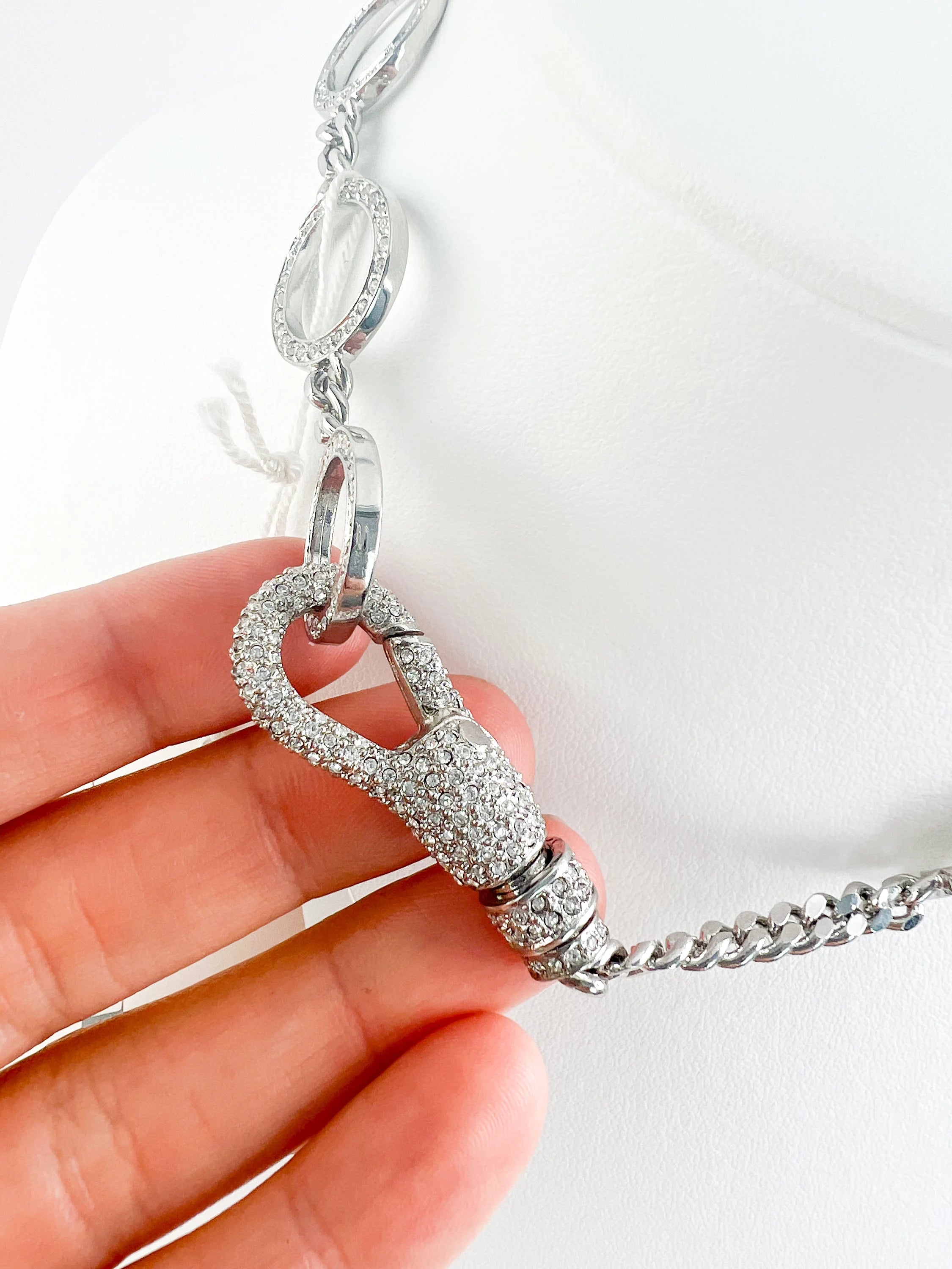 Vintage Christian Dior HARDCORE Necklace, Silver Tone Chain Necklace, Rare JOHN GALLIANO, Vintage Costume Jewelry, Jewelry for women