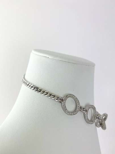 Christian Dior Vintage Silver Tone Chain Choker Necklace Rare JOHN GALLIANO