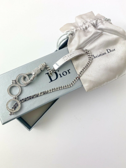 Vintage Christian Dior Necklace, Silver Tone Chain Necklace Rare JOHN GALLIANO Very Rare, Vintage Costume Jewelry, Jewelry for women