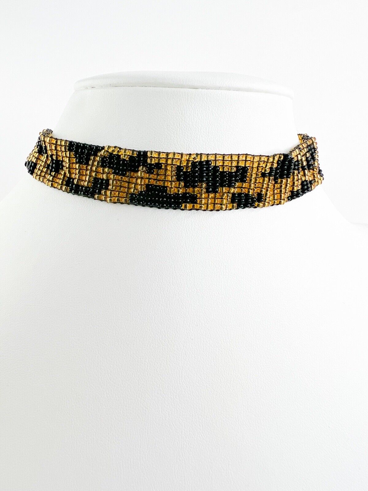 Vintage Christian Dior choker Necklace, Animal Leopard Necklace, Dior Necklace John Galliano, Gold Tone Necklace, Glass beads Necklace