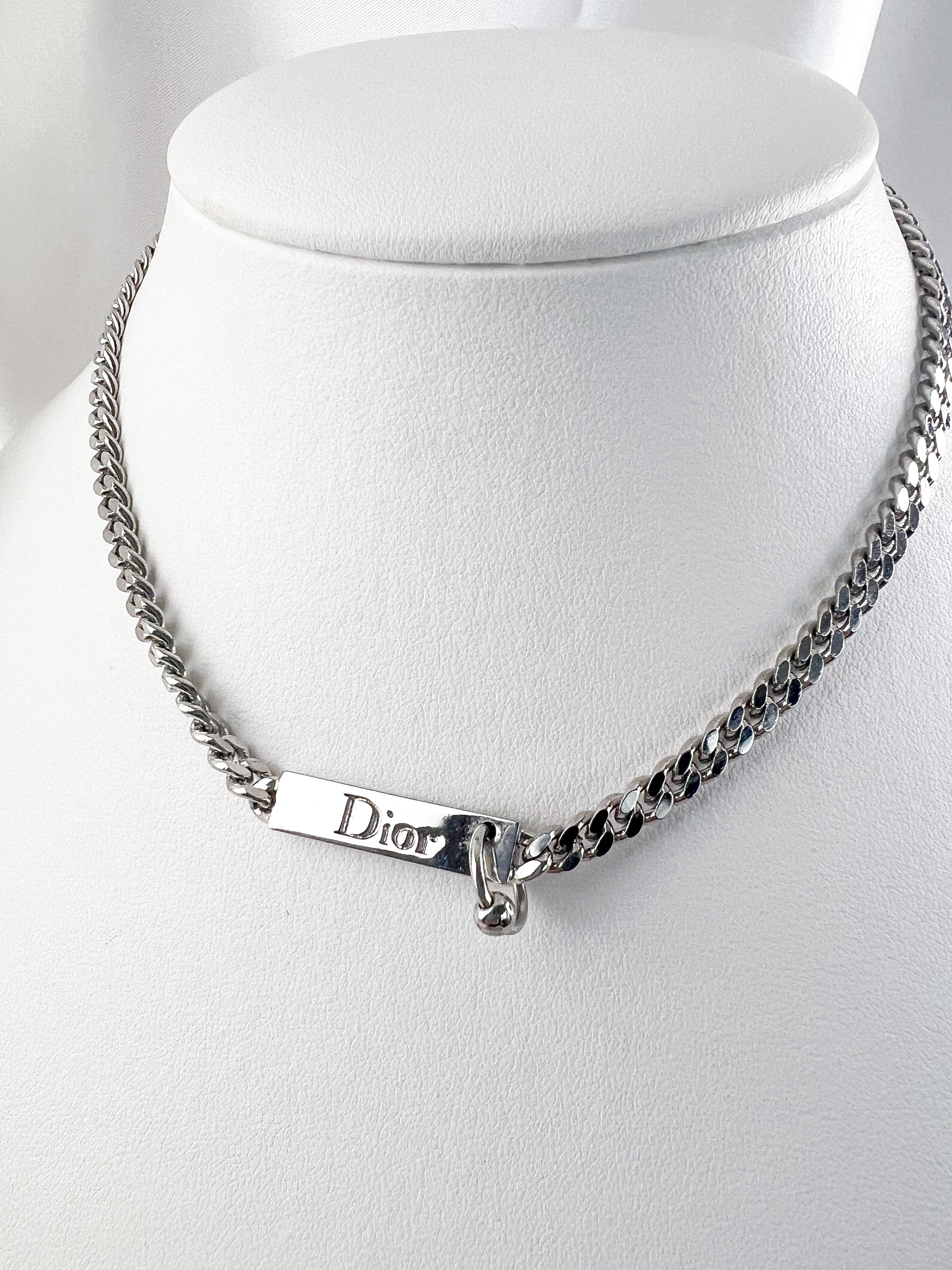 Vintage Christian Dior Necklace, Bridal Necklace, Vintage Necklace, Personalised Gifts, Choker Necklace Gold, CD Logo, Vintage Rhinestone