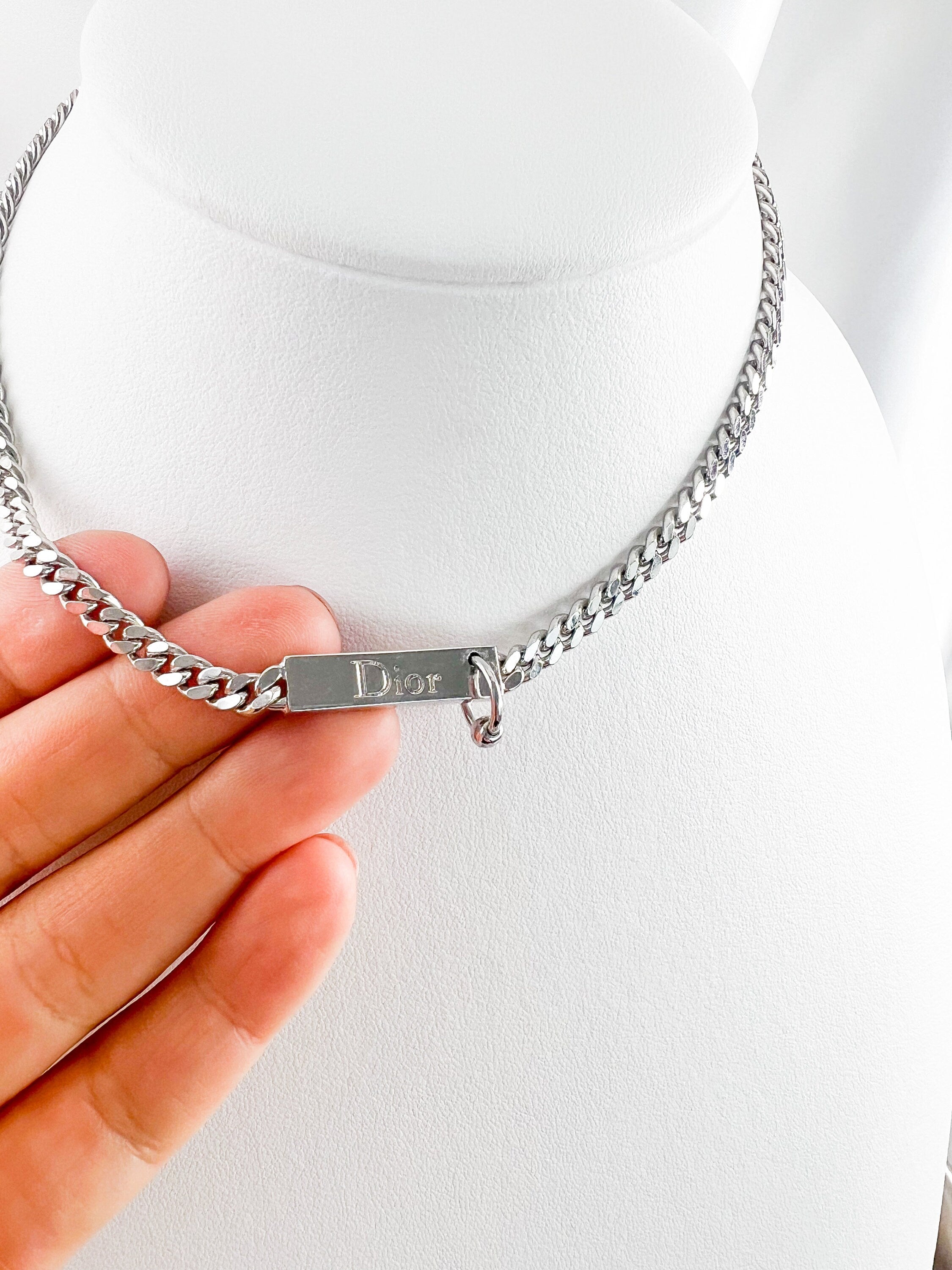Vintage Christian Dior Necklace, Bridal Necklace, Vintage Necklace, Personalised Gifts, Choker Necklace Gold, CD Logo, Vintage Rhinestone