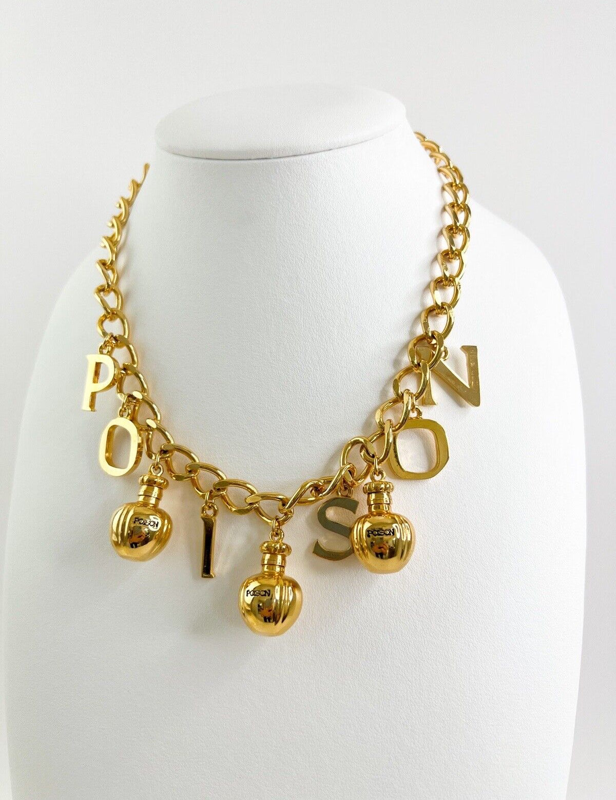 Christian Dior Vintage Chain Necklace POISON Charm Necklace