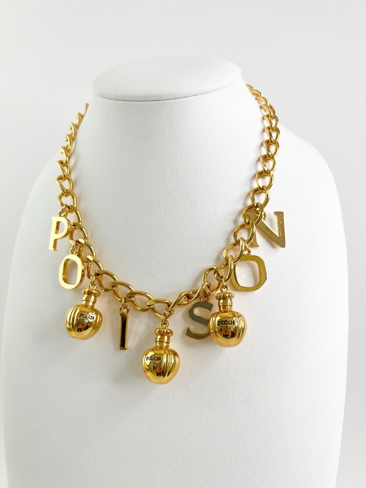 Christian Dior Vintage Chain Necklace POISON Charm Necklace