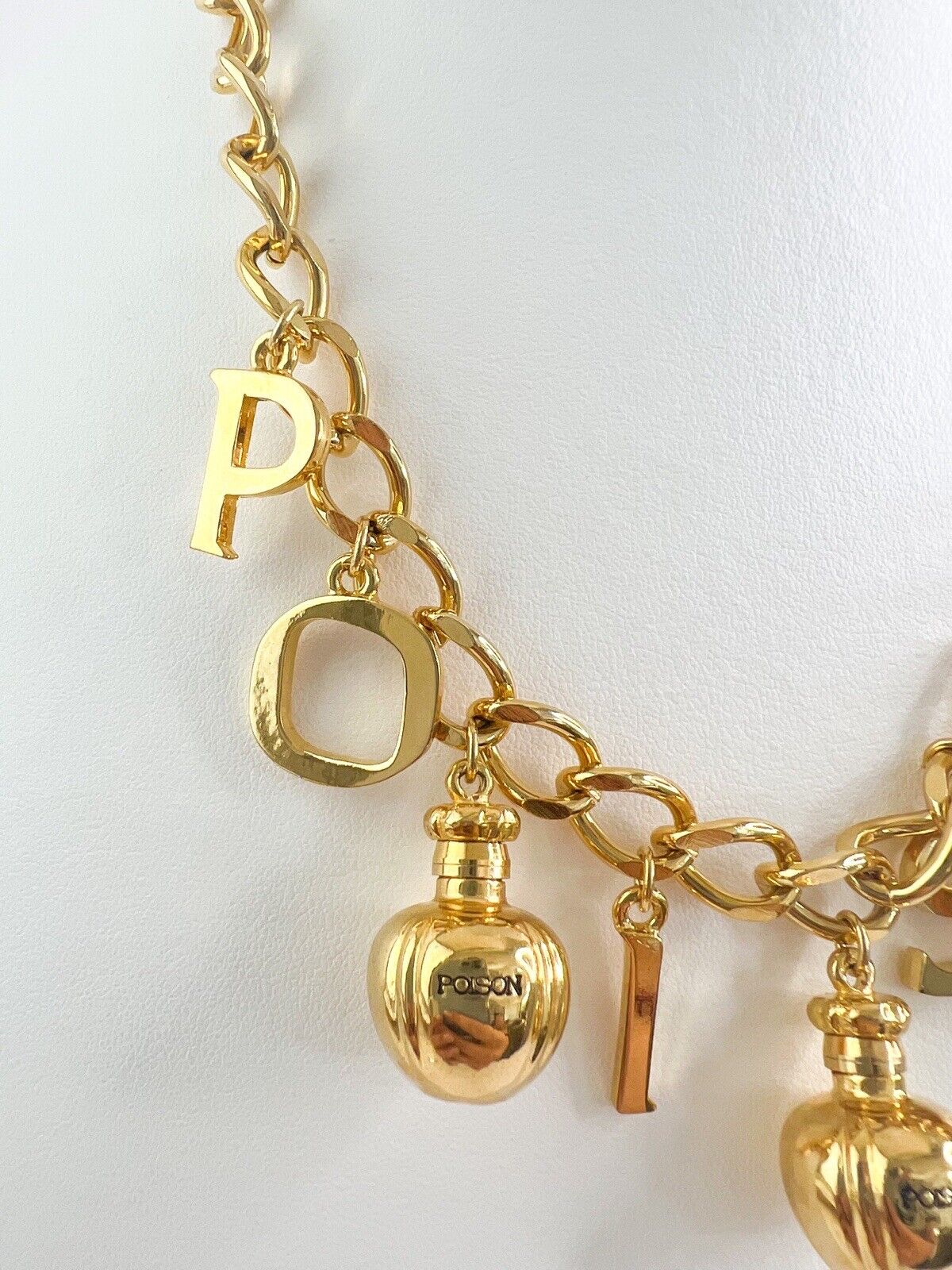 Christian Dior Vintage Chain Necklace POISON Charm Necklace