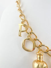 Christian Dior Vintage Chain Necklace POISON Charm Necklace