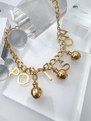 Christian Dior Vintage Chain Necklace POISON Charm Necklace