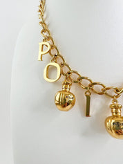 Christian Dior Vintage Chain Necklace POISON Charm Necklace
