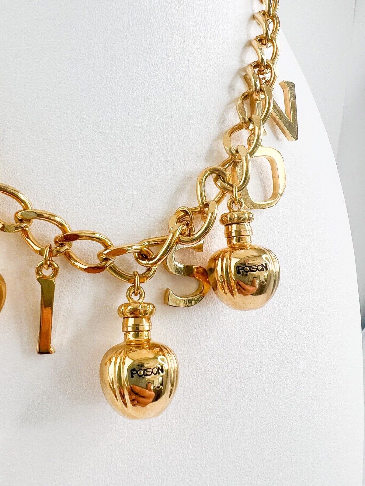 Christian Dior Vintage Chain Necklace POISON Charm Necklace