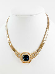 Christian Dior Vintage Necklace Gold Rhinestone
